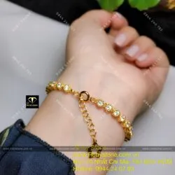 Lắc tay hoa mẫu đơn Ruby Nam Phi, vàng 18k - Hình ảnh 12