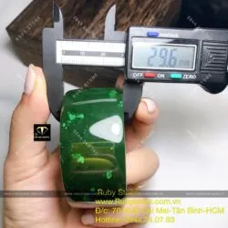 Vòng bản liền Ngọc bích xanh đậm, bản 30mm - Hình ảnh 6