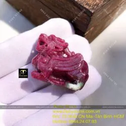 Tỳ hưu Ruby Nam Phi tạc tinh xảo - (Hàng đặt tạc theo yêu cầu) - Hình ảnh 8