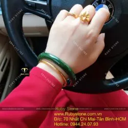 Vòng bản tròn 9 ly ngọc bích Canada sẫm màu, ni tay trên 54mm - Hình ảnh 9