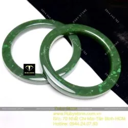 Cặp vòng bản liền ngọc bích Canada, bản vuông 7mm