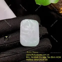 Mặt dây chuyền liên hoa (hoa sen) ngọc Cẩm thạch, KT 32mm - Hình ảnh 13