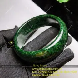 Vòng bản ngọc Cẩm thạch sơn thuỷ xanh đen, bản 21mm Vòng bản ngọc Cẩm thạch sơn thuỷ xanh đen, bản 21mm