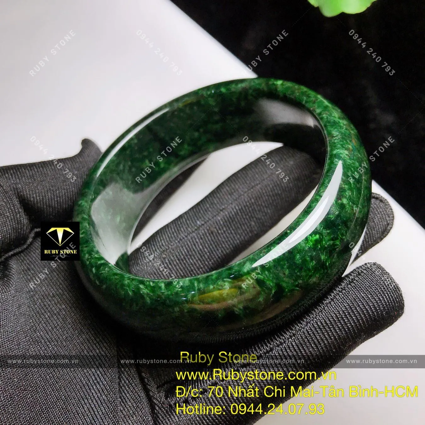 Vòng bản ngọc Cẩm thạch sơn thuỷ xanh đen, bản 21mm Vòng bản ngọc Cẩm thạch sơn thuỷ xanh đen, bản 21mm - Ảnh 9