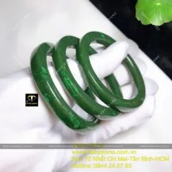 Vòng ngọc bích Canada xanh đậm, bản vuông 7mm - Ảnh 4
