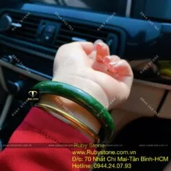 Vòng bản tròn 9 ly ngọc bích Canada sẫm màu, ni tay trên 54mm - Hình ảnh 7