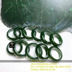 Nhẫn tròn Ngọc bích Canada xanh đậm 6 ly - Hình ảnh 3