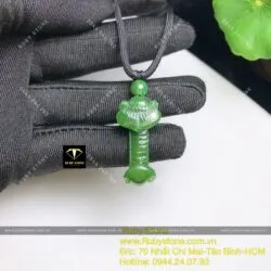 Mặt dây chuyền Gậy như ý ngọc bích Canada, KT 30mm - Hình ảnh 7