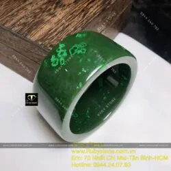 Vòng bản liền Ngọc bích xanh đậm, bản 30mm - Hình ảnh 2