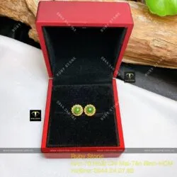 Khuyên tai Ngọc Bích 6 ly chỉ se, vàng 18k - Ảnh 8