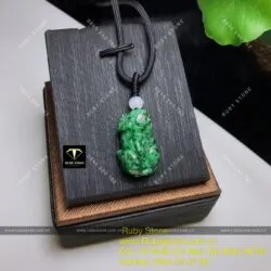Mặt dây chuyền tỳ hưu Cẩm thạch sơn thuỷ (jadeite A) - Hình ảnh 6