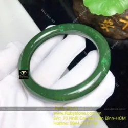 Vòng bản tròn 9 ly ngọc bích Canada sẫm màu, ni tay trên 54mm - Hình ảnh 3