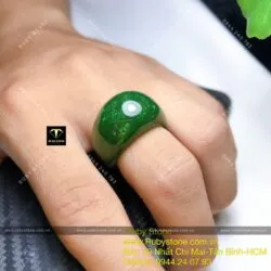Nhẫn yên ngựa Ngọc bích thon nhọn - Hình ảnh 3