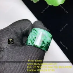 Nhẫn càn long ngọc Cẩm thạch sơn thuỷ (jadeite jade)