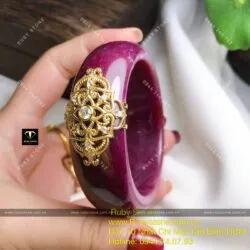 Vòng bản liền Ruby Nam Phi, ni tay 56mm, vàng 18k - Ảnh 5