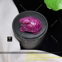Mặt dây chuyền long quy Ruby Nam Phi, kích thước 29x21mm - Hình ảnh 7
