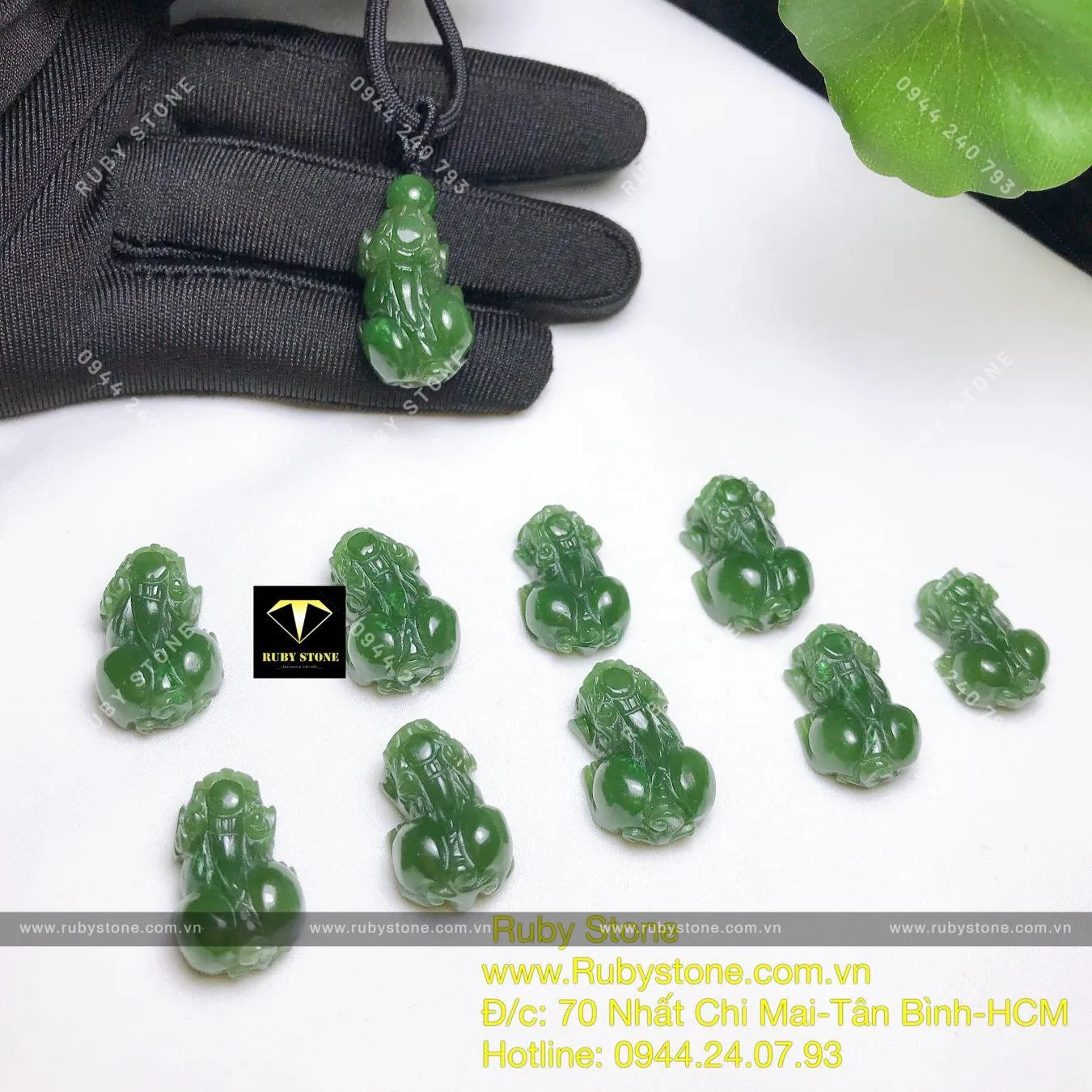 Mặt dây chuyền Tỳ hưu ngọc bích Canada, KT 22mm Mặt dây chuyền Tỳ hưu ngọc bích Canada, KT 22mm - Ảnh 3