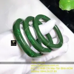 Vòng ngọc bích Canada xanh đậm, bản vuông 7mm - Ảnh 3