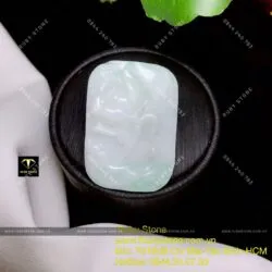 Mặt dây chuyền liên hoa (hoa sen) ngọc Cẩm thạch, KT 32mm - Hình ảnh 7