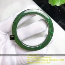 Vòng ngọc bích Canada xanh đậm, bản vuông 7mm