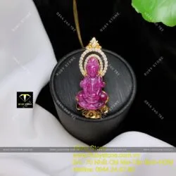 Phật Bà Quan Âm Ruby Nam Phi, KT 38mm, vàng 18k - Hình ảnh 6