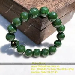 Vòng tay Ngọc bích màu đậm, mài giác 12 ly