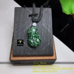 Mặt dây chuyền tỳ hưu Cẩm thạch sơn thuỷ A (jadeite A) - Ảnh 3