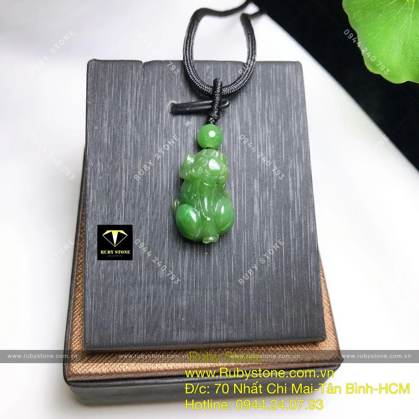 Mặt dây chuyền Tỳ hưu ngọc bích Canada, KT 22mm Mặt dây chuyền Tỳ hưu ngọc bích Canada, KT 22mm - Ảnh 5