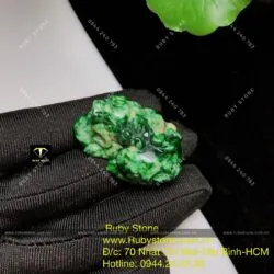 Tỳ hưu cẩm thạch sơn thuỷ (jadeite A) - Hình ảnh 6