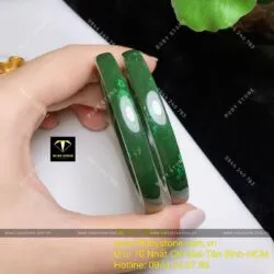Cặp vòng bản liền ngọc bích Canada, bản vuông 7mm - Ảnh 5