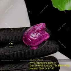 Mặt dây chuyền long quy Ruby Nam Phi, kích thước 29x21mm - Hình ảnh 5