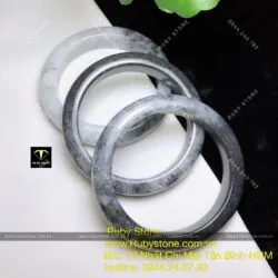 Vòng ngọc cẩm thạch đen trắng (Jadeite A) - Hình ảnh 2