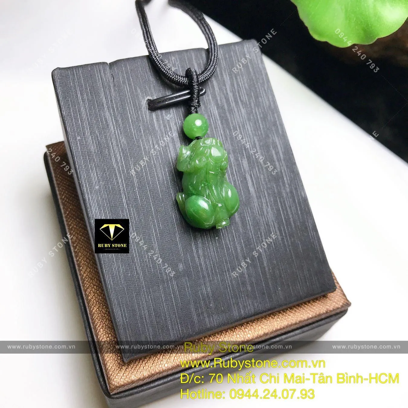 Mặt dây chuyền Tỳ hưu ngọc bích Canada, KT 22mm Mặt dây chuyền Tỳ hưu ngọc bích Canada, KT 22mm - Ảnh 8