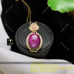 Mặt dây chuyền Oval Ruby Nam Phi, vàng 18k - Hình ảnh 5