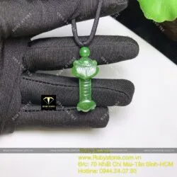 Mặt dây chuyền Gậy như ý ngọc bích Canada, KT 30mm - Hình ảnh 6