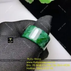 Nhẫn càn long cẩm thạch sơn thuỷ (jadeite jade A) - Hình ảnh 5