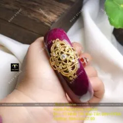 Vòng bản liền Ruby Nam Phi, ni tay 56mm, vàng 18k - Ảnh 2