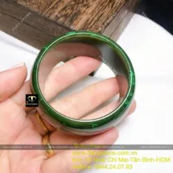 Vòng ngọc bích Canada nguyên khối màu sẫm, bản hẹ 30mm - Hình ảnh 4