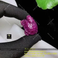 Mặt dây chuyền long quy Ruby Nam Phi, kích thước 29x21mm - Hình ảnh 2