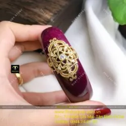 Vòng bản liền Ruby Nam Phi, ni tay 56mm, vàng 18k - Ảnh 11
