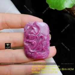 Mặt dây chuyền liên hoa Ruby Nam Phi, KT 38x26mm - Hình ảnh 7