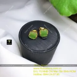 Khuyên tai cỏ bốn cánh ngọc bích, vàng 10k - Hình ảnh 4