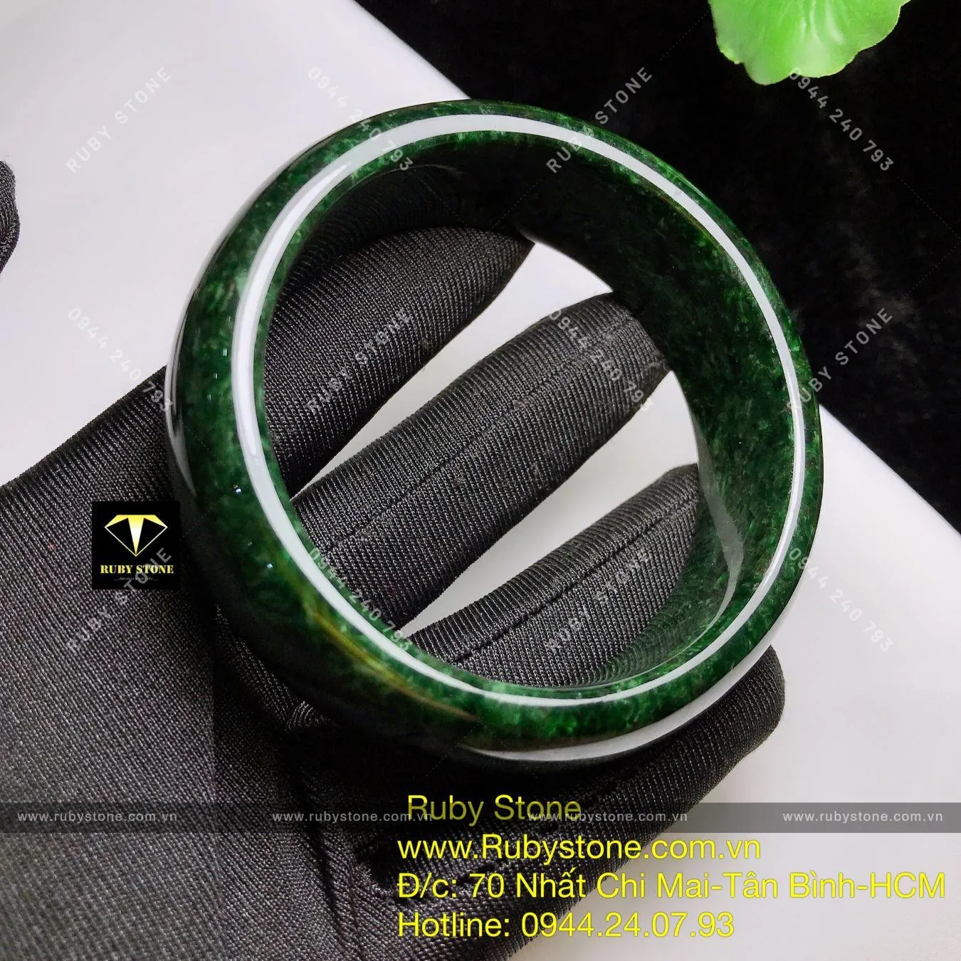 Vòng bản ngọc Cẩm thạch sơn thuỷ xanh đen, bản 21mm Vòng bản ngọc Cẩm thạch sơn thuỷ xanh đen, bản 21mm - Ảnh 7