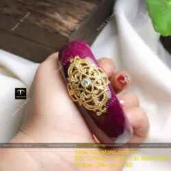 Vòng bản liền Ruby Nam Phi, ni tay 56mm, vàng 18k - Ảnh 3