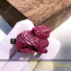 Tỳ hưu Ruby Nam Phi tạc tinh xảo - (Hàng đặt tạc theo yêu cầu)