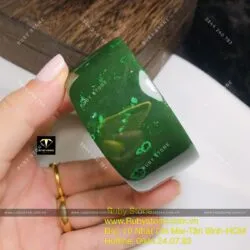 Vòng bản liền Ngọc bích xanh đậm, bản 30mm - Hình ảnh 7