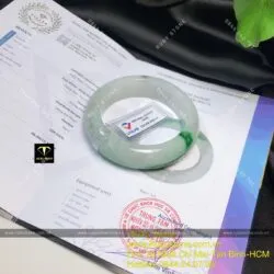 Vòng ngọc Cẩm thạch xanh lý táo, bản 15mm (Gia công theo yêu cầu) - Hình ảnh 13