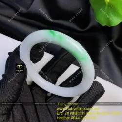 Vòng ngọc cẩm thạch xanh lý táo, ni tay 52mm (Gia công theo yêu cầu) - Hình ảnh 3