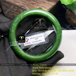 Vòng bản liền ngọc bích Canada xanh lý, bản 15mm - Ảnh 6