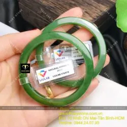Cặp vòng tay Ngọc bích Canada xanh VIP, bản 7,5mm